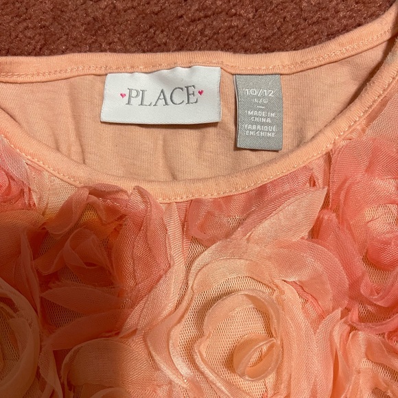 Peach and White Floral Girls Dresses - Picture 4 of 5